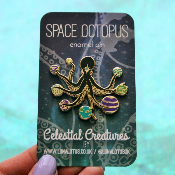 Space Octopus Hard Enamel Pin
