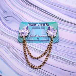 Crystal Collar Enamel Pin Chain