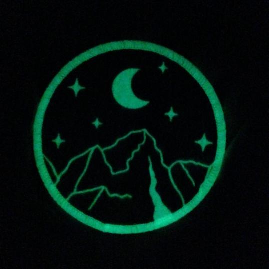 Mythic Mountain Glow in the dark woven patch