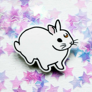 Moon Bunny Pin Badge Brooch Luna Lotus