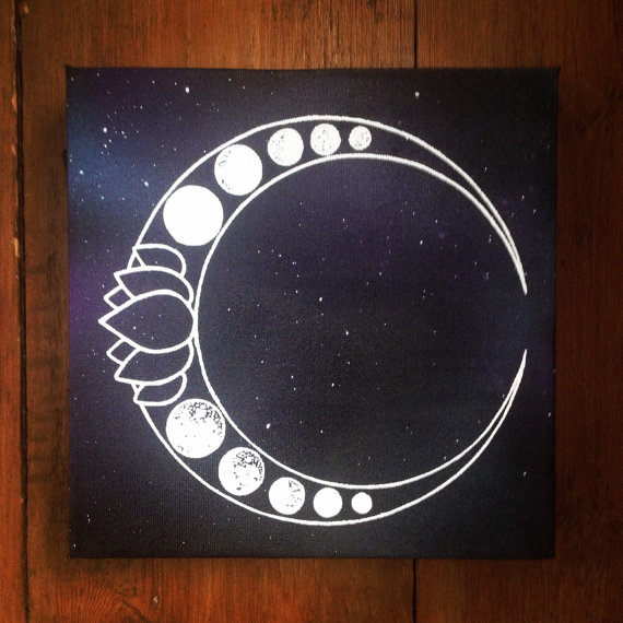 Luna Lotus Moon Phase Art