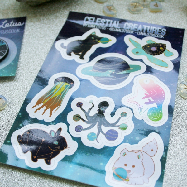 Celestial Creatures Vinyl Sticker Sheet