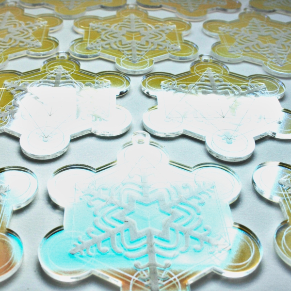 Sacred Geometry Snowflake Acrylic Decoration