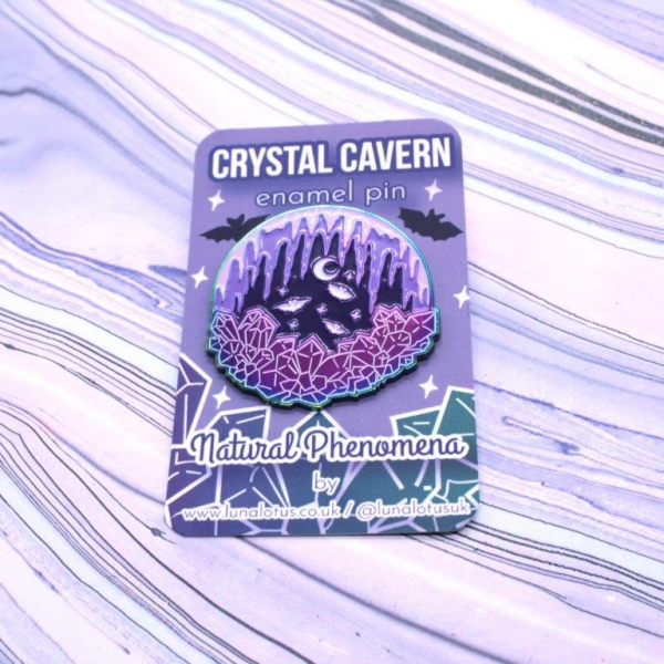 Crystal Cavern Rainbow Enamel Pin Bats Kawaii