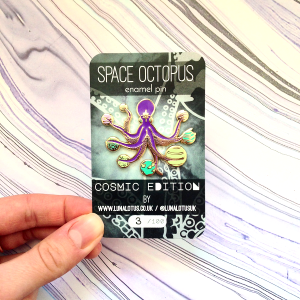 space octopus hard enamel pin cosmic edition
